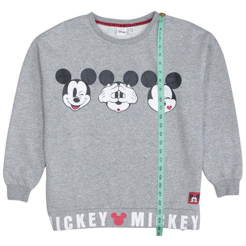Disney Women Grey Mickey Mouse Graphic Pullover Sweatshirt Size S