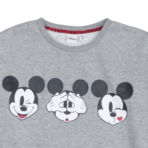 Disney Women Grey Mickey Mouse Graphic Pullover Sweatshirt Size S