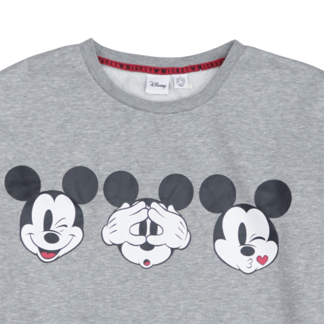 Disney Women Grey Mickey Mouse Graphic Pullover Sweatshirt Size S