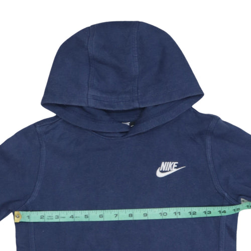 Nike Boys Blue Pullover Hoodie 6-7 Years Classic Fleece Sweatshirt