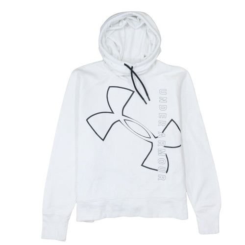 Under Armour Womens White XL Pullover Hoodie Loose Fit Logo Sweatshirt