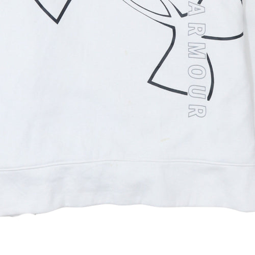 Under Armour Womens White XL Pullover Hoodie Loose Fit Logo Sweatshirt