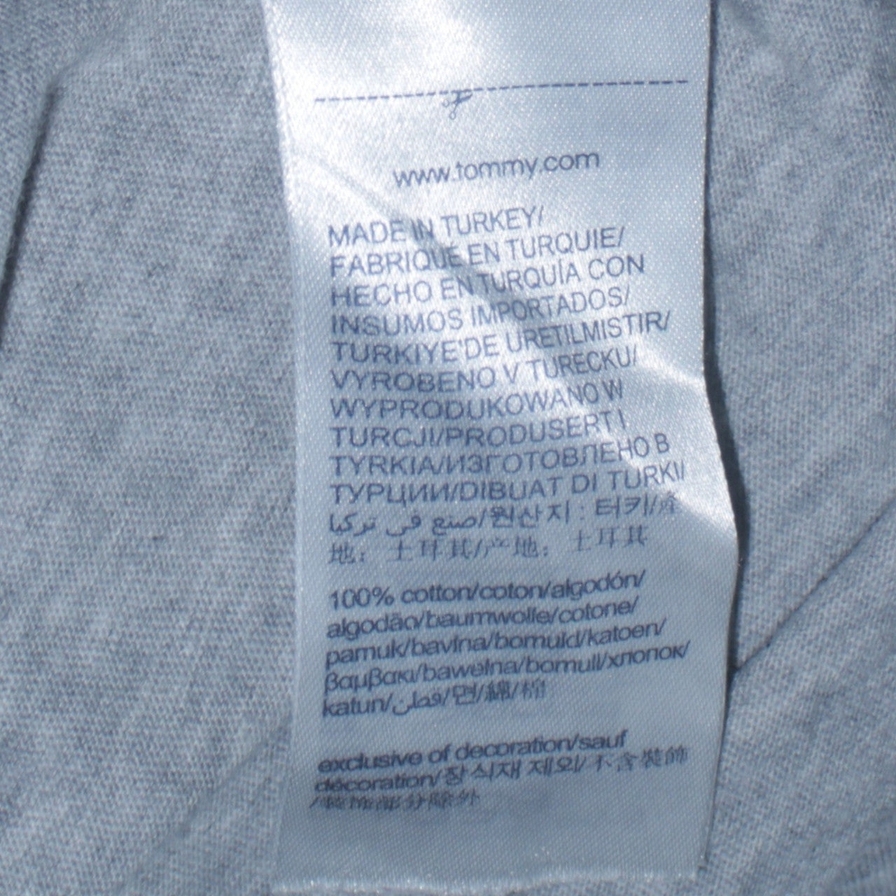 Tommy Hilfiger Men's Grey XL Organic Cotton Logo T-Shirt