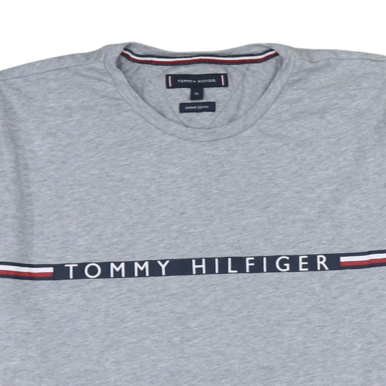 Tommy Hilfiger Men's Grey XL Organic Cotton Logo T-Shirt