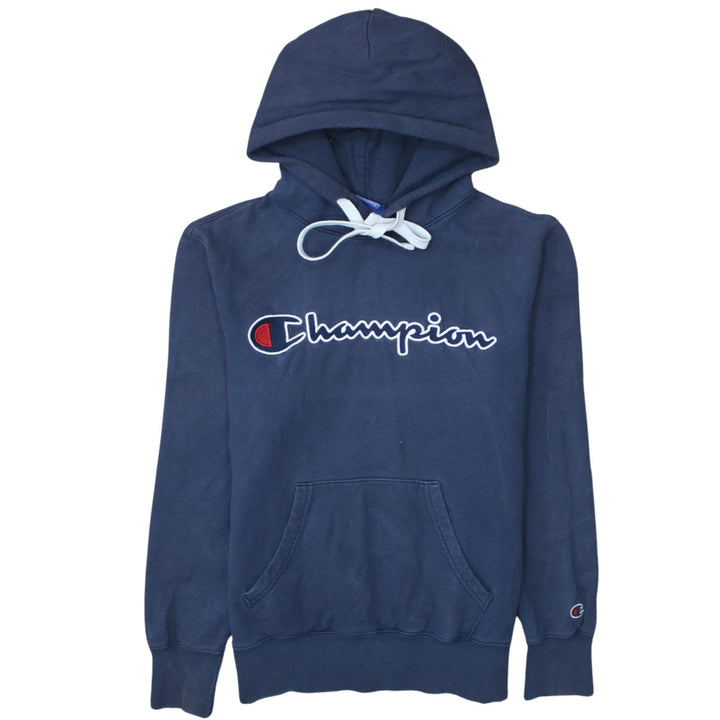 Champion Men's Blue Pullover Hoodie Small Embroidered Logo Cotton