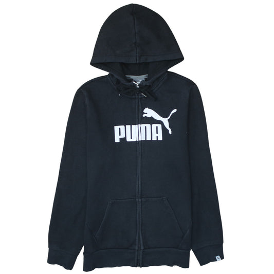 Puma Womens Black Size 12 Full Zip Hoodie Sweatshirt