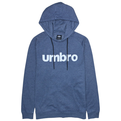 Umbro Men Blue Pullover Hoodie XL Sports Fleece Logo Sweatshirt