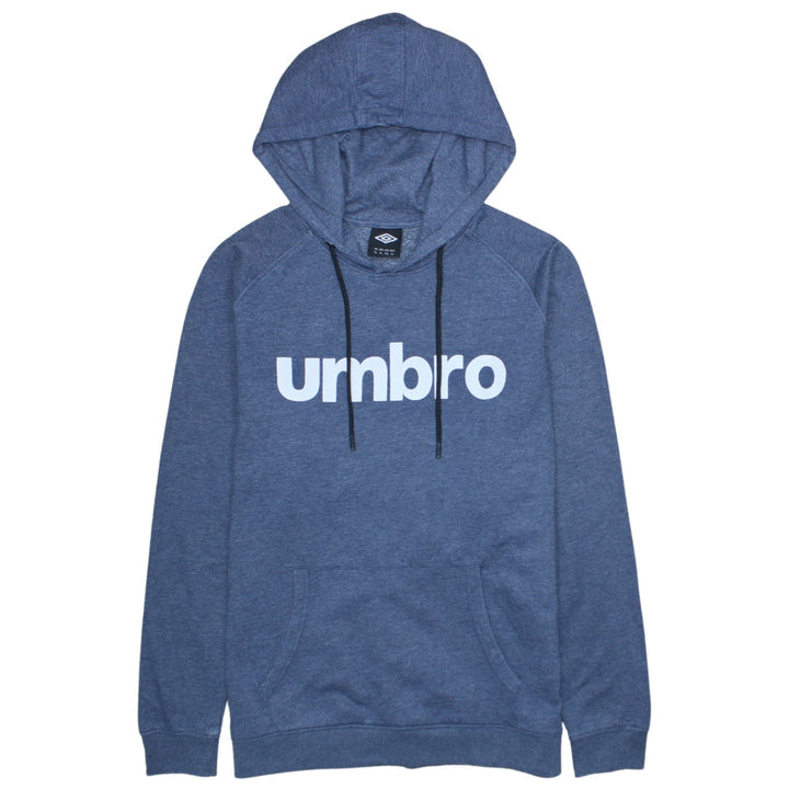 Umbro Men Blue Pullover Hoodie XL Sports Fleece Logo Sweatshirt