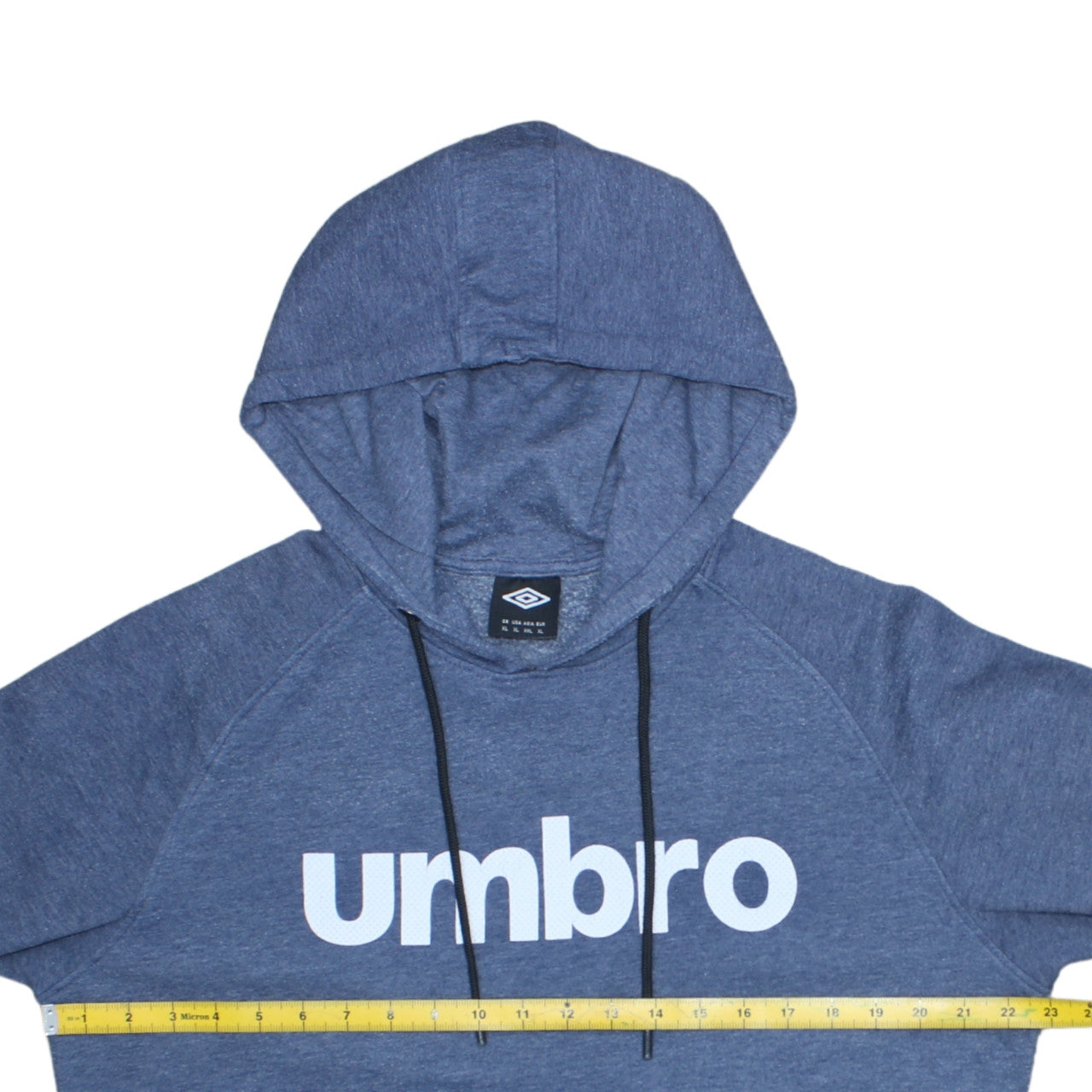 Umbro Men Blue Pullover Hoodie XL Sports Fleece Logo Sweatshirt