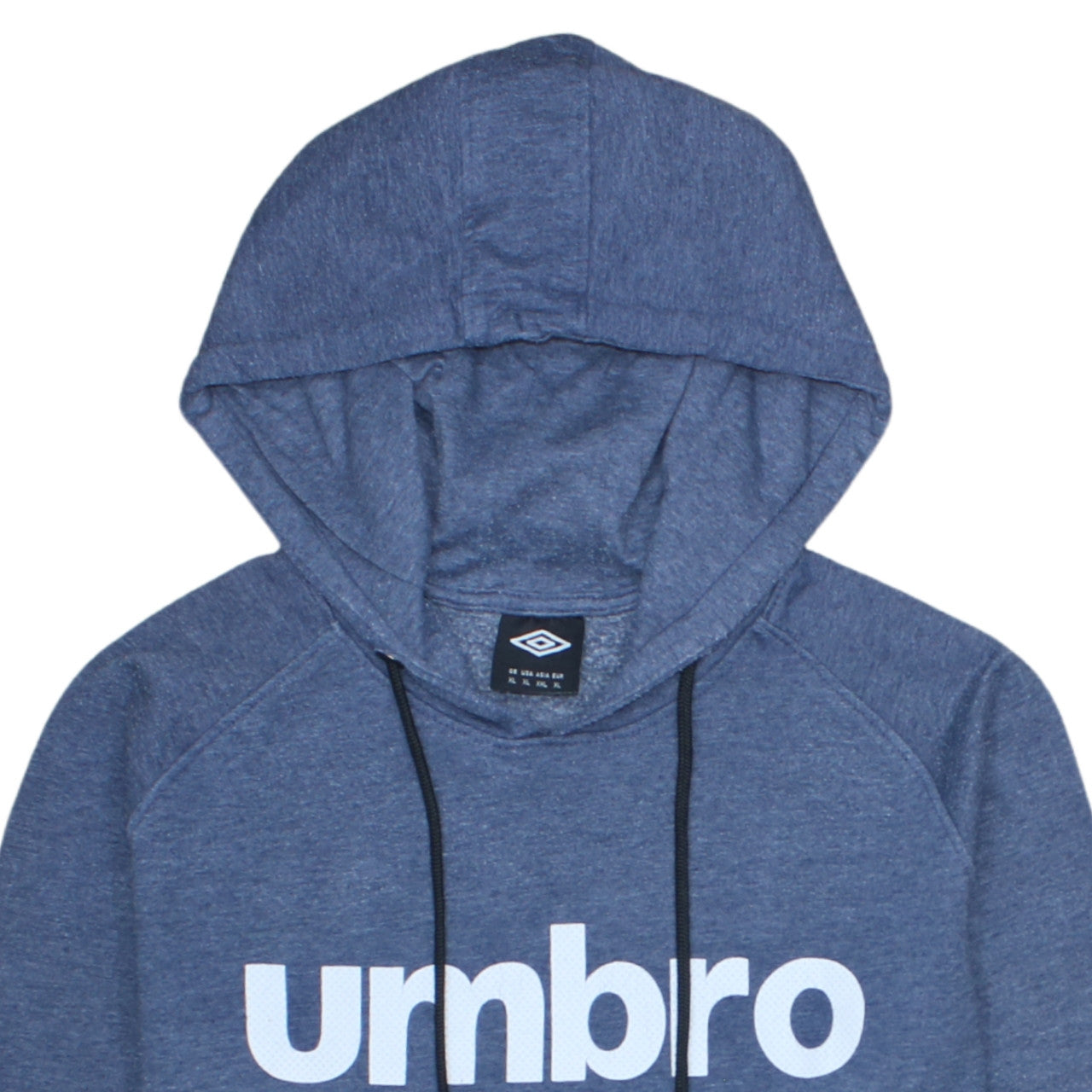 Umbro Men Blue Pullover Hoodie XL Sports Fleece Logo Sweatshirt