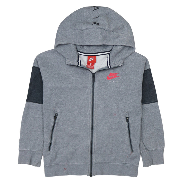 Nike Boys Grey Full Zip Hoodie 10-12 Years Regular Fit Fleece Sweatshirt