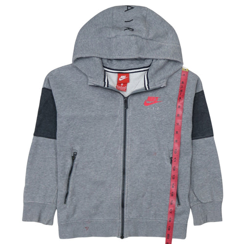 Nike Boys Grey Full Zip Hoodie 10-12 Years Regular Fit Fleece Sweatshirt