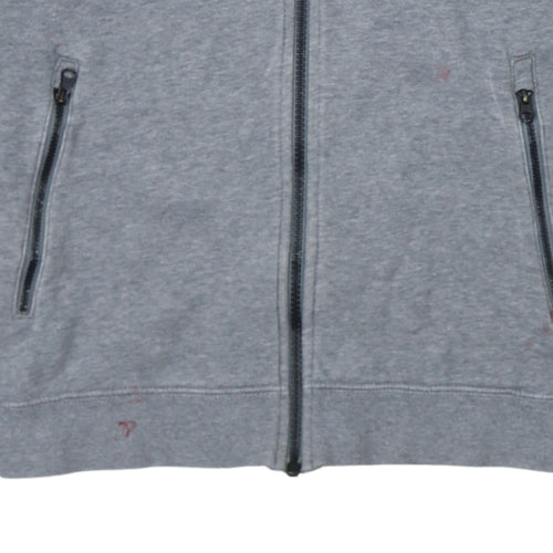 Nike Boys Grey Full Zip Hoodie 10-12 Years Regular Fit Fleece Sweatshirt