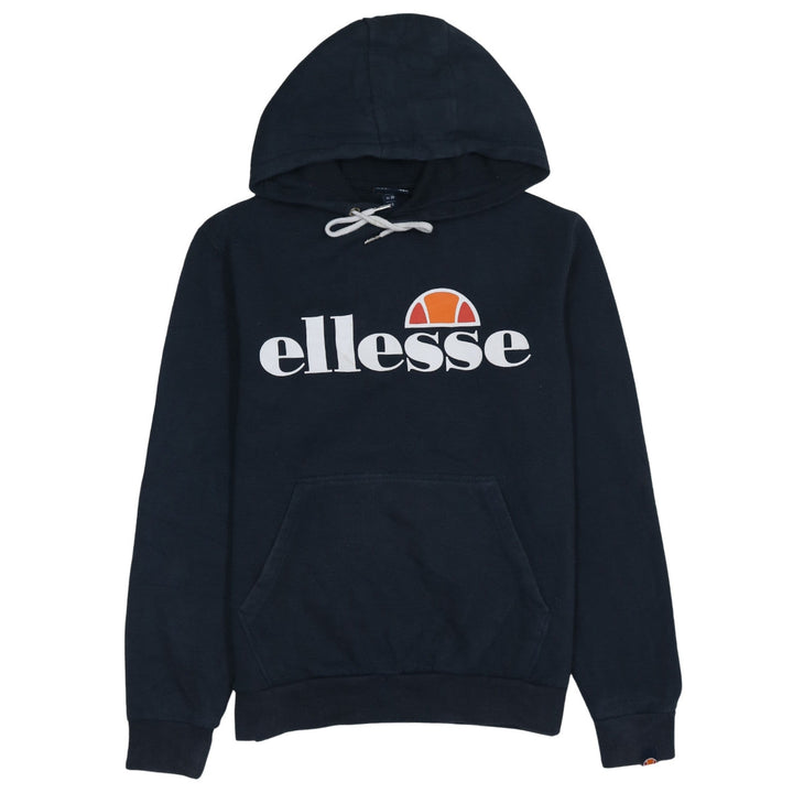 Ellesse Womens Navy Hoodie UK 10 Pullover Cotton Blend Logo