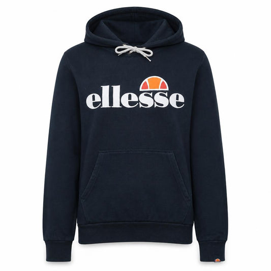 Front view of Ellesse women’s navy hoodie uk 10 pullover cotton blend logo