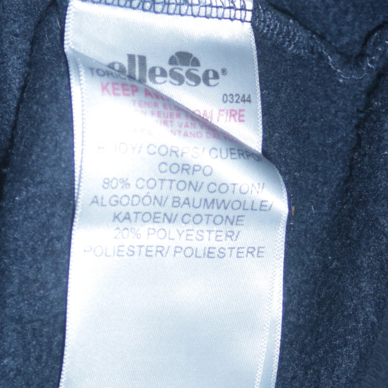 Ellesse Womens Navy Hoodie UK 10 Pullover Cotton Blend Logo