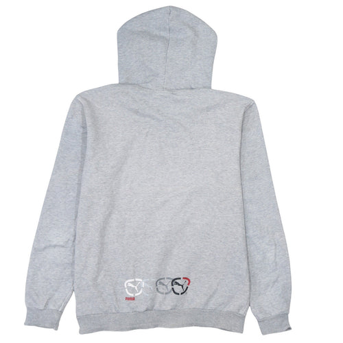 Puma Men’s Grey Small Pullover Hoodie with Red Logo
