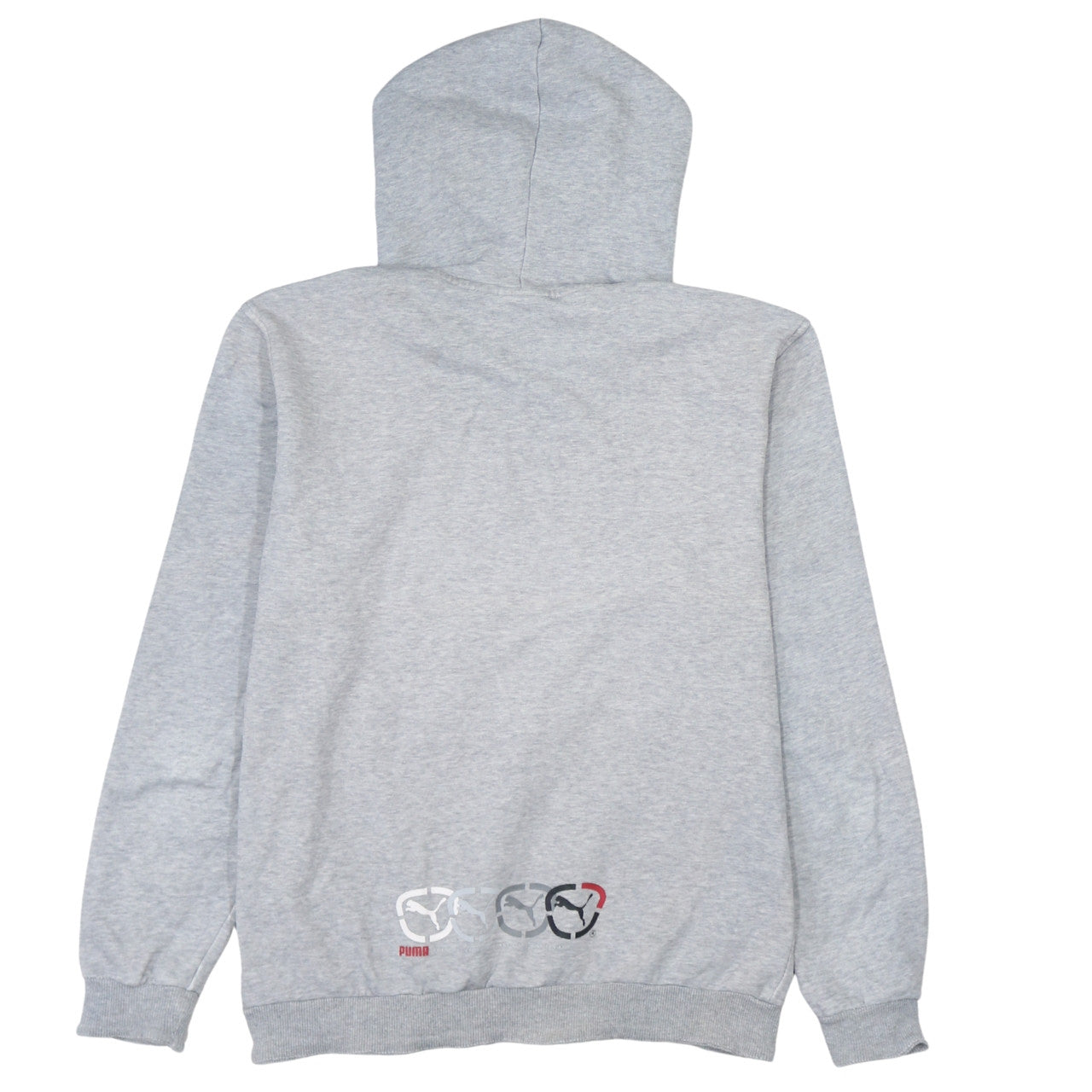 Puma Men’s Grey Small Pullover Hoodie with Red Logo