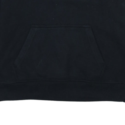 Fila Men's Black Pullover Hoodie Small Embroidered Logo Fleece