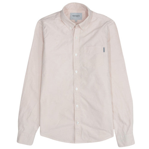 Carhartt WIP Men's Pink Cotton Button-Up Long Sleeve Casual Shirt Size S