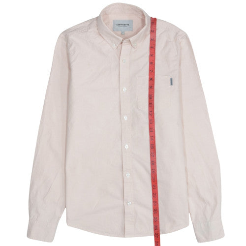 Carhartt WIP Men's Pink Cotton Button-Up Long Sleeve Casual Shirt Size S