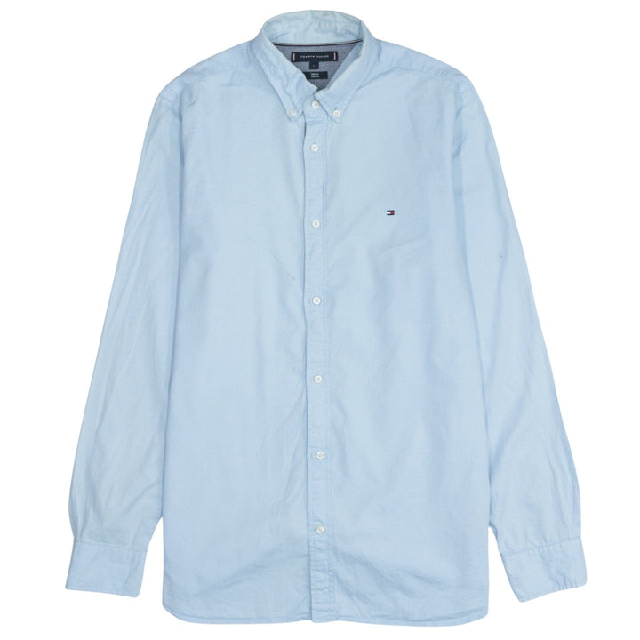 Tommy Hilfiger Men's Blue Slim Fit Button-Down Shirt L