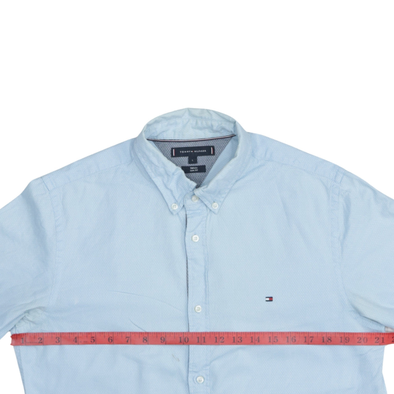 Tommy Hilfiger Men's Blue Slim Fit Button-Down Shirt L