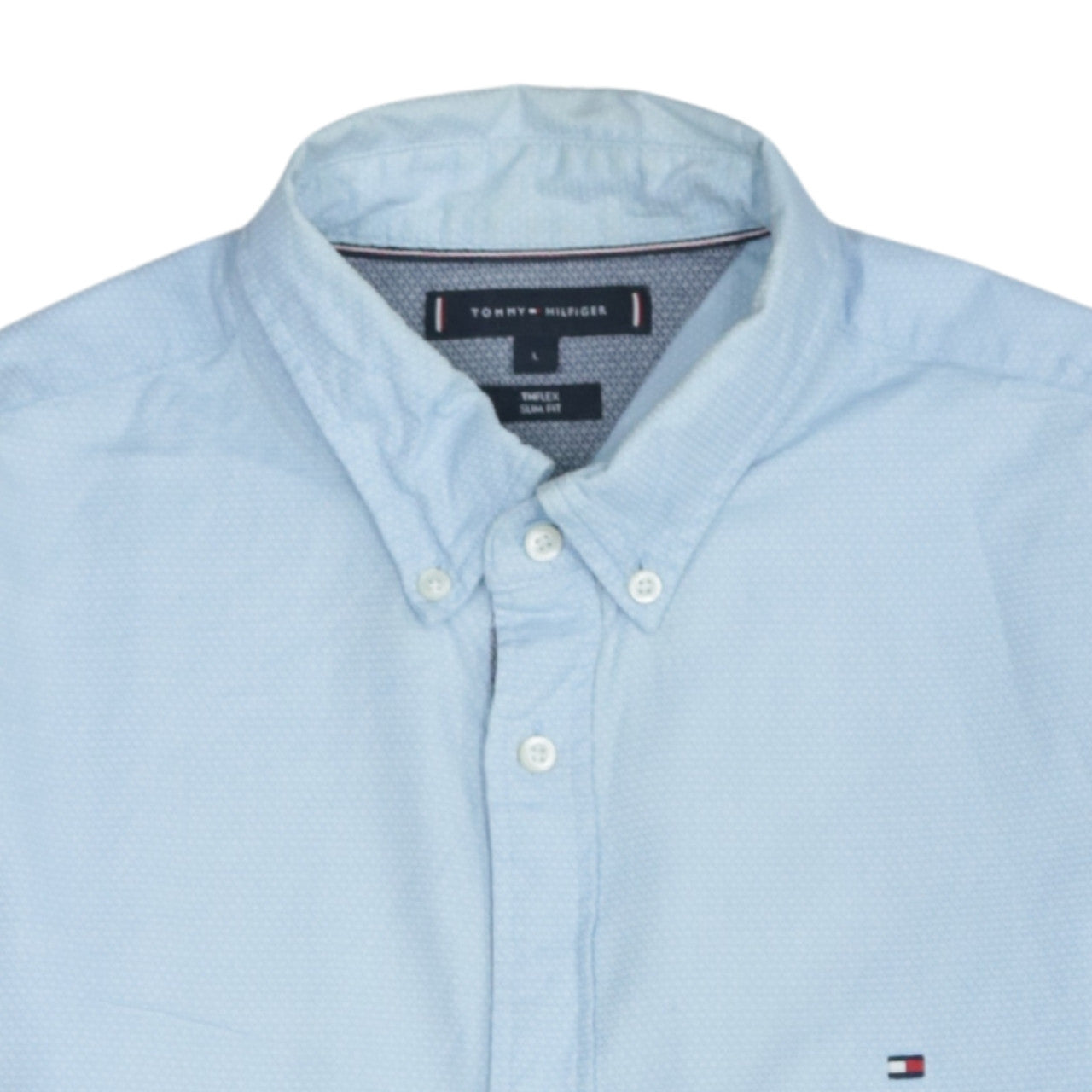 Tommy Hilfiger Men's Blue Slim Fit Button-Down Shirt L
