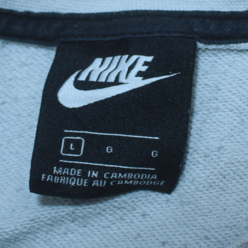 Nike Women Black White Colourblock Crew Neck Pullover Sweatshirt L