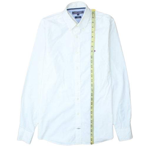 Tommy Hilfiger Men’s White Slim Fit Stretch Button-Up Shirt Size S