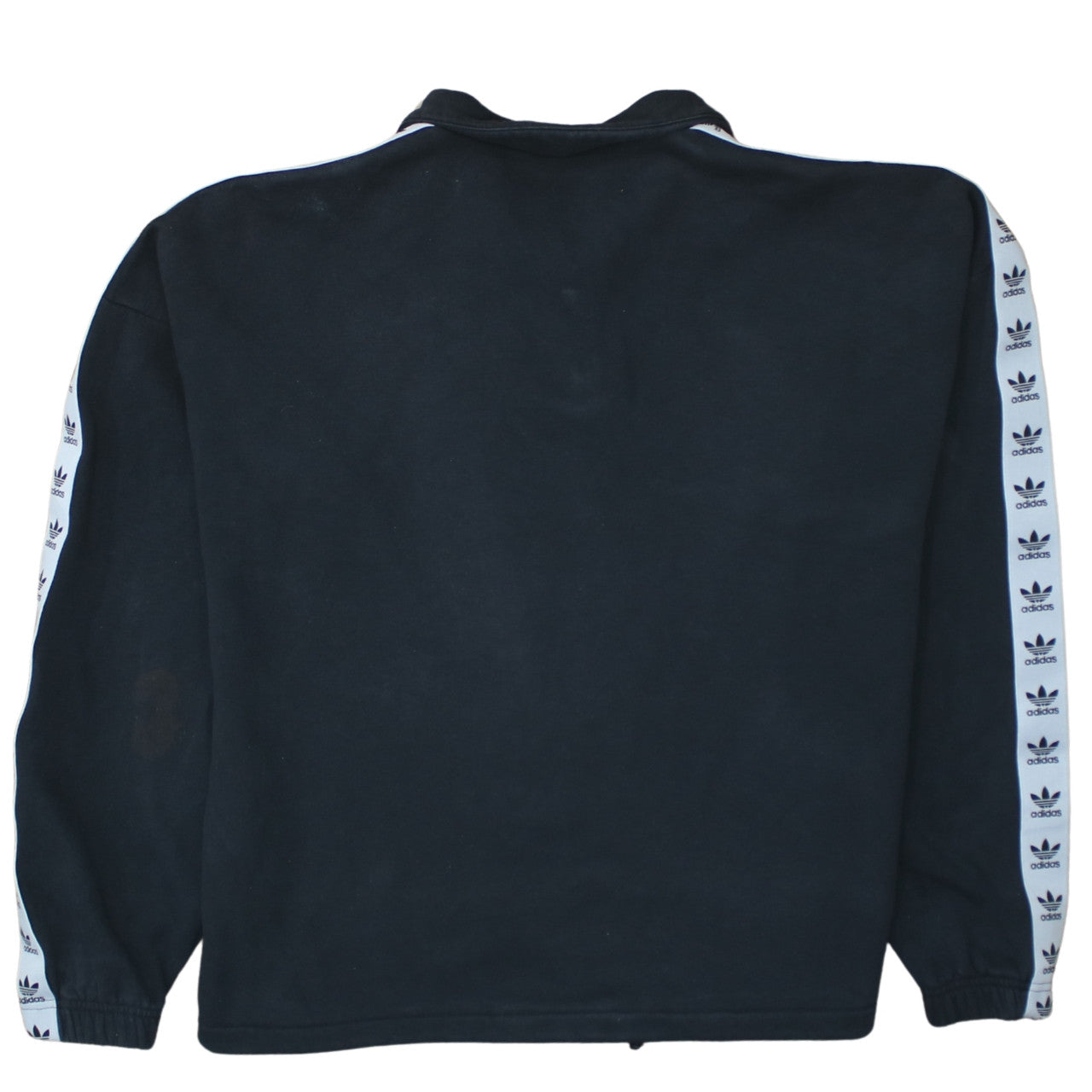 Adidas Women Black 1/4 Zip Sweatshirt UK 14 Zip Pocket Logo Sportswear