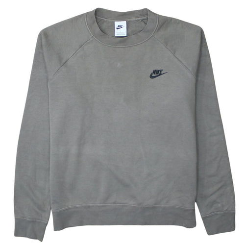 Nike Men's Grey Crew Neck Long Sleeve Pullover Sweatshirt L