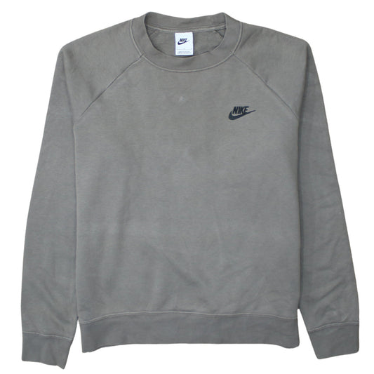 Nike Men's Grey Crew Neck Long Sleeve Pullover Sweatshirt L