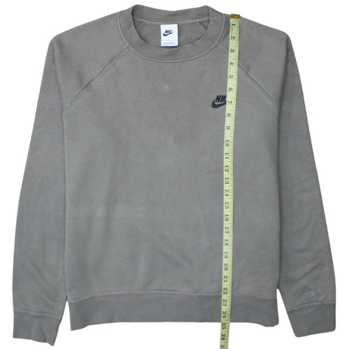 Nike Men's Grey Crew Neck Long Sleeve Pullover Sweatshirt L