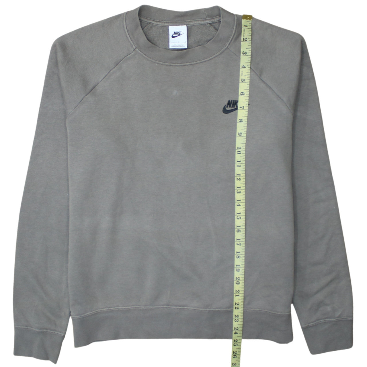 Nike Men's Grey Crew Neck Long Sleeve Pullover Sweatshirt L