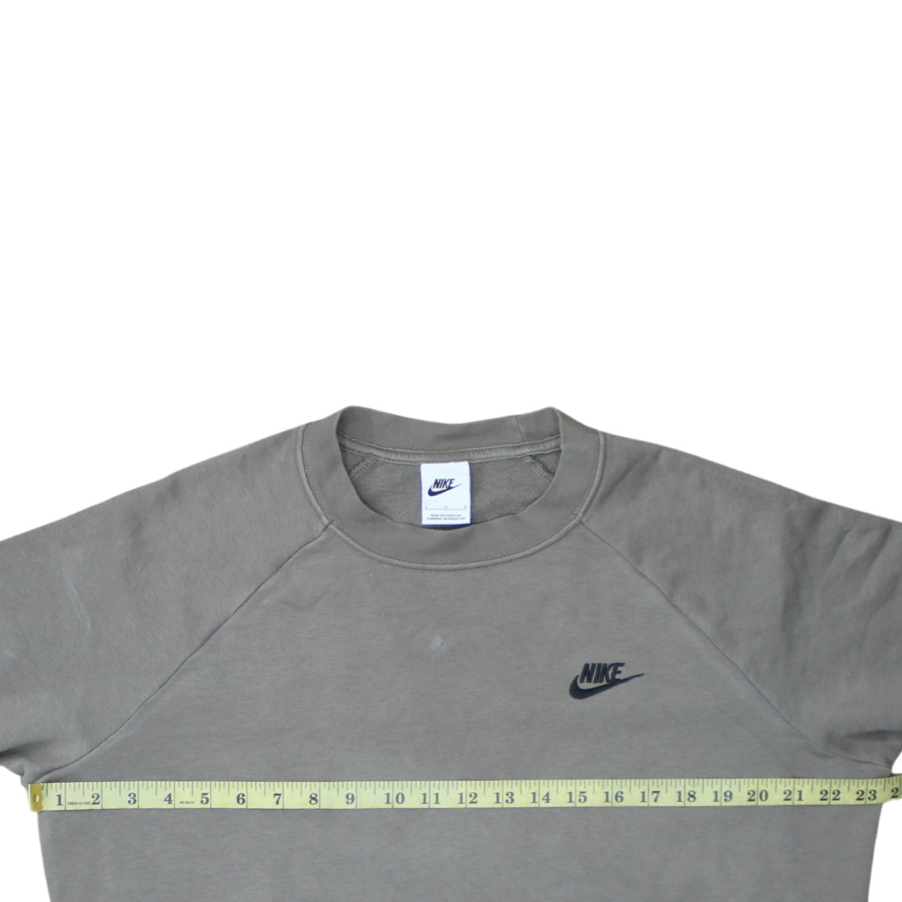 Nike Men's Grey Crew Neck Long Sleeve Pullover Sweatshirt L
