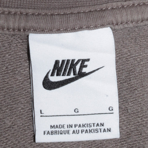 Nike Men's Grey Crew Neck Long Sleeve Pullover Sweatshirt L