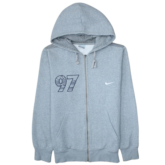 Nike Men's Grey Full Zip Hoodie S Air Max Graphic Hooded Sweatshirt