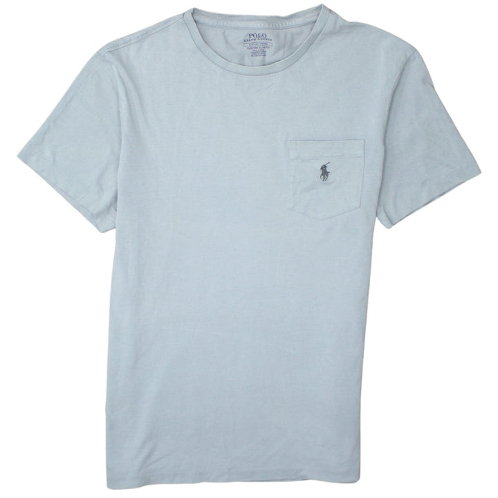 Ralph Lauren Men's Blue Slim Fit Cotton Crew Neck T-Shirt Size S