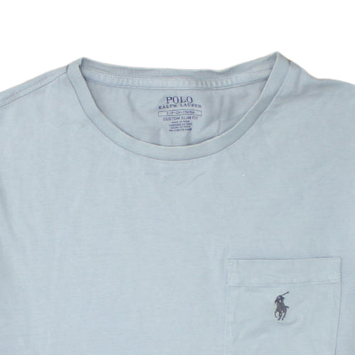 Ralph Lauren Men's Blue Slim Fit Cotton Crew Neck T-Shirt Size S