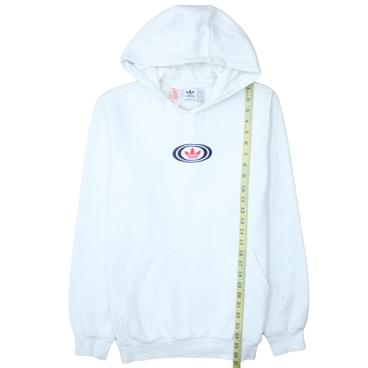 Adidas Boys White XL Pullover Hoodie with Trefoil Logo Print