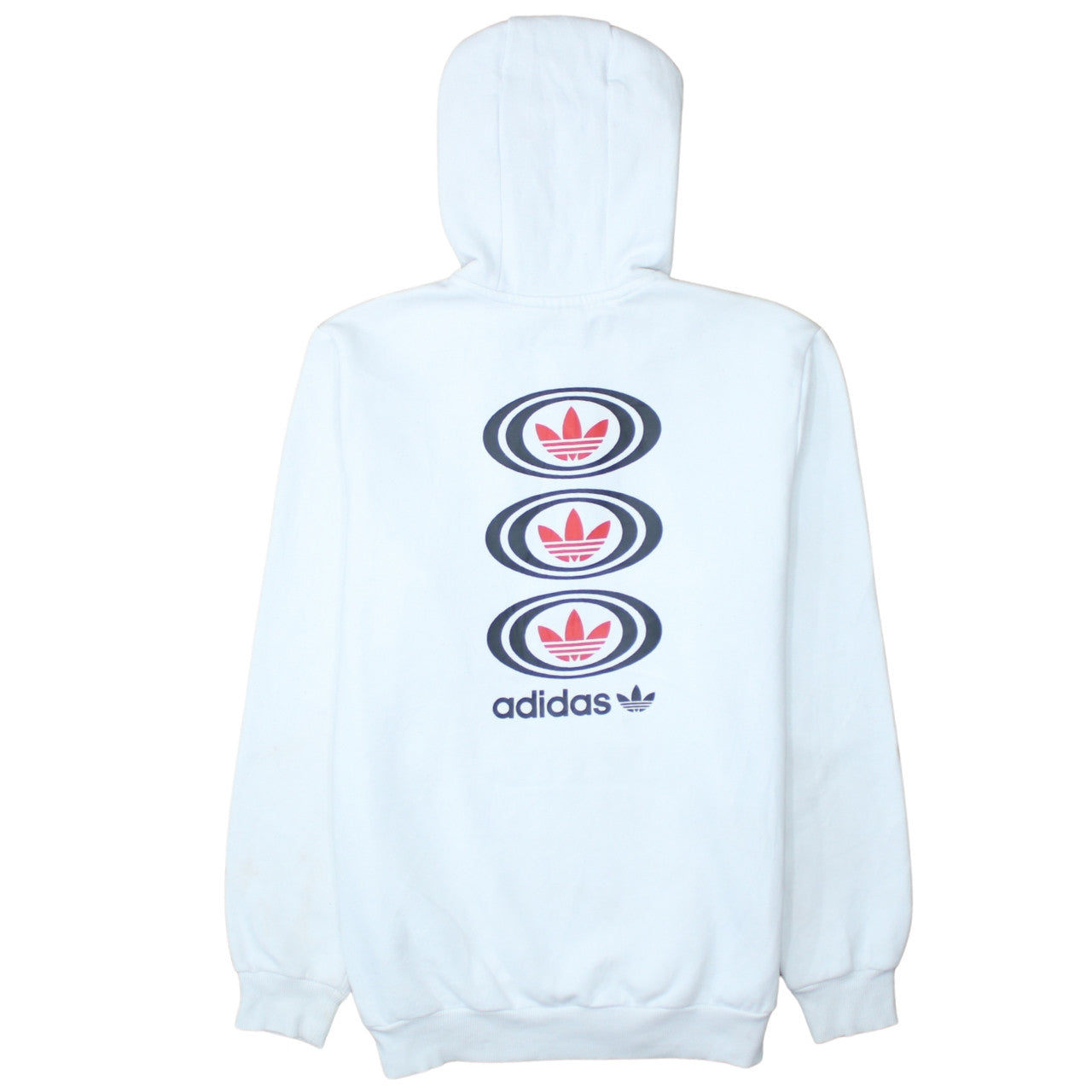 Adidas Boys White XL Pullover Hoodie with Trefoil Logo Print