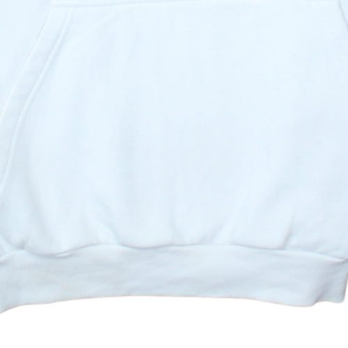 Adidas Boys White XL Pullover Hoodie with Trefoil Logo Print