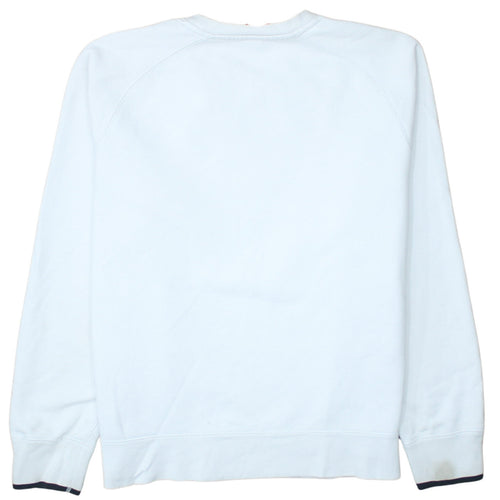 Nike Men's White Crew Neck Pullover Sweatshirt M Graphic Print Cotton Blend