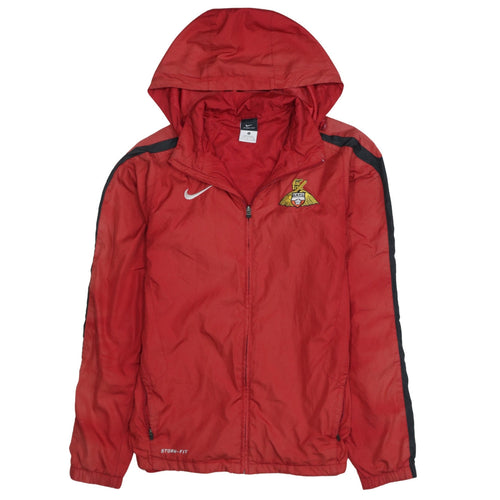 Nike Men’s Red Windbreaker Jacket S Hooded Storm-FIT DRFC Embroidered Logo