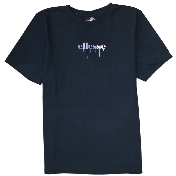 Ellesse Women's Black Cotton Short Sleeve T-Shirt UK 14