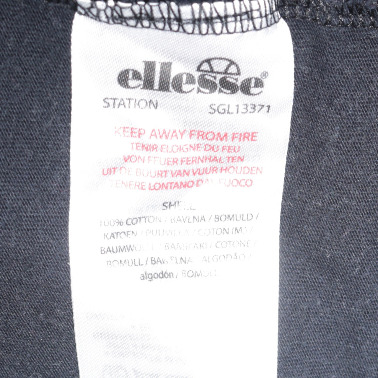 Ellesse Women's Black Cotton Short Sleeve T-Shirt UK 14