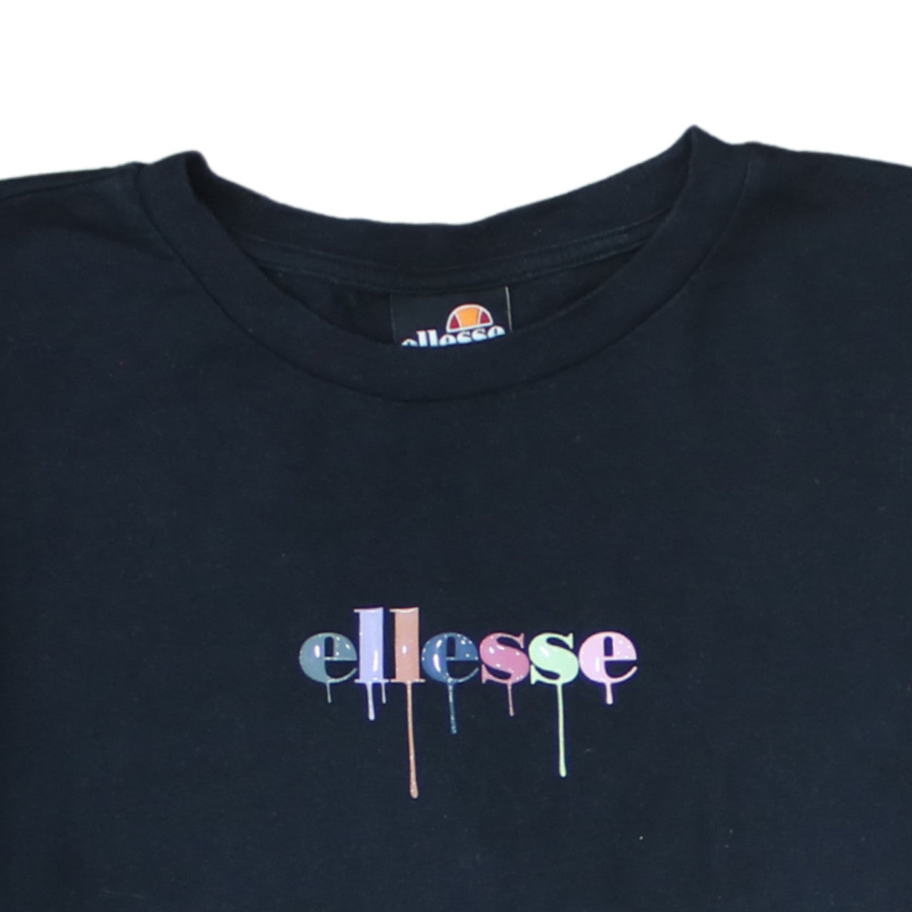 Ellesse Women's Black Cotton Short Sleeve T-Shirt UK 14