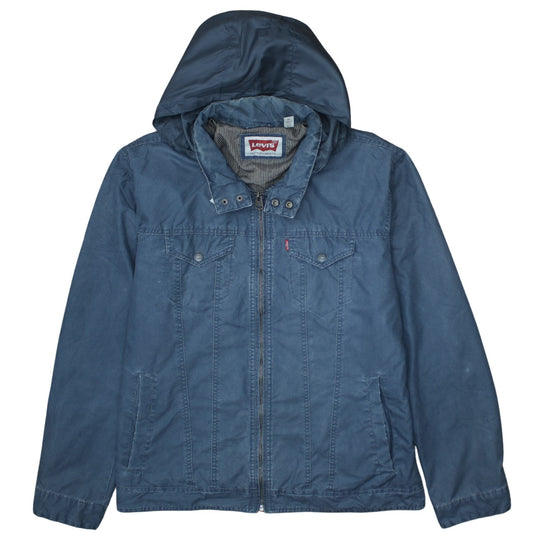 Levi's Men's Blue XL Hooded Cotton Nylon Casual Jacket