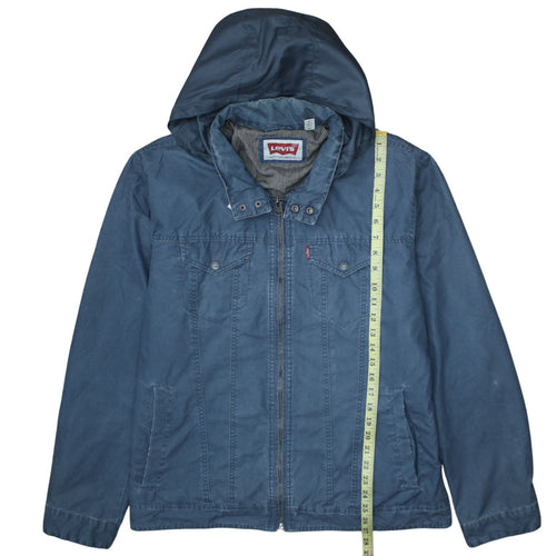 Levi's Men's Blue XL Hooded Cotton Nylon Casual Jacket